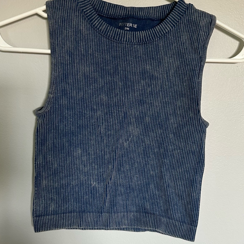 Better Be Women's Navy Ribbed Tank Top